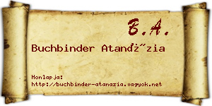 Buchbinder Atanázia névjegykártya